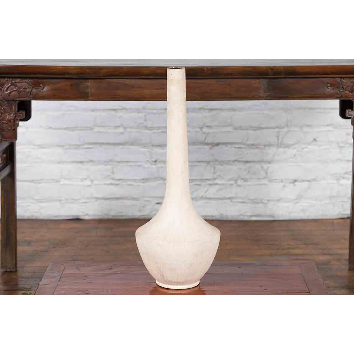 Northern Thai Chiang Mai White Contemporary Vase from the Prem Collection-2. Asian &amp; Chinese Furniture, Art, Antiques, Vintage Home Décor for sale at FEA Home