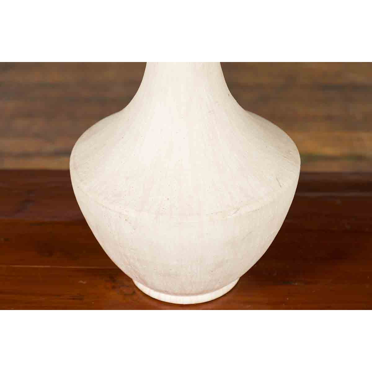 Northern Thai Chiang Mai White Contemporary Vase from the Prem Collection-6. Asian &amp; Chinese Furniture, Art, Antiques, Vintage Home Décor for sale at FEA Home