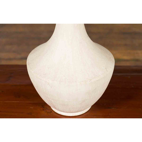 Northern Thai Chiang Mai White Contemporary Vase from the Prem Collection