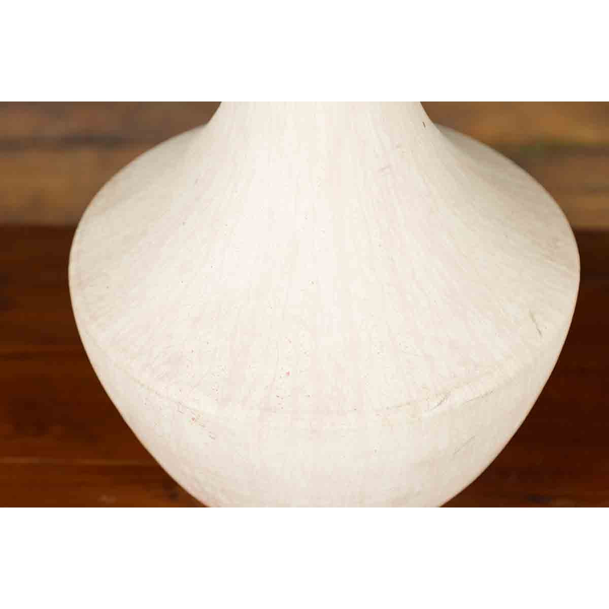 Northern Thai Chiang Mai White Contemporary Vase from the Prem Collection-7. Asian &amp; Chinese Furniture, Art, Antiques, Vintage Home Décor for sale at FEA Home