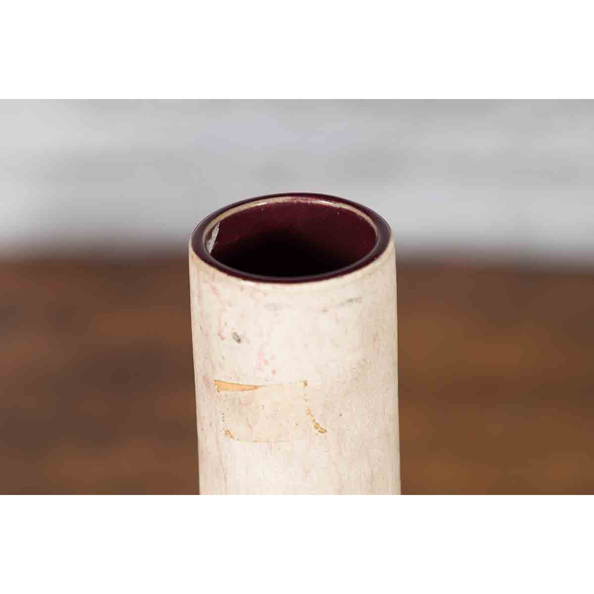 Northern Thai Chiang Mai White Contemporary Vase from the Prem Collection-8. Asian &amp; Chinese Furniture, Art, Antiques, Vintage Home Décor for sale at FEA Home