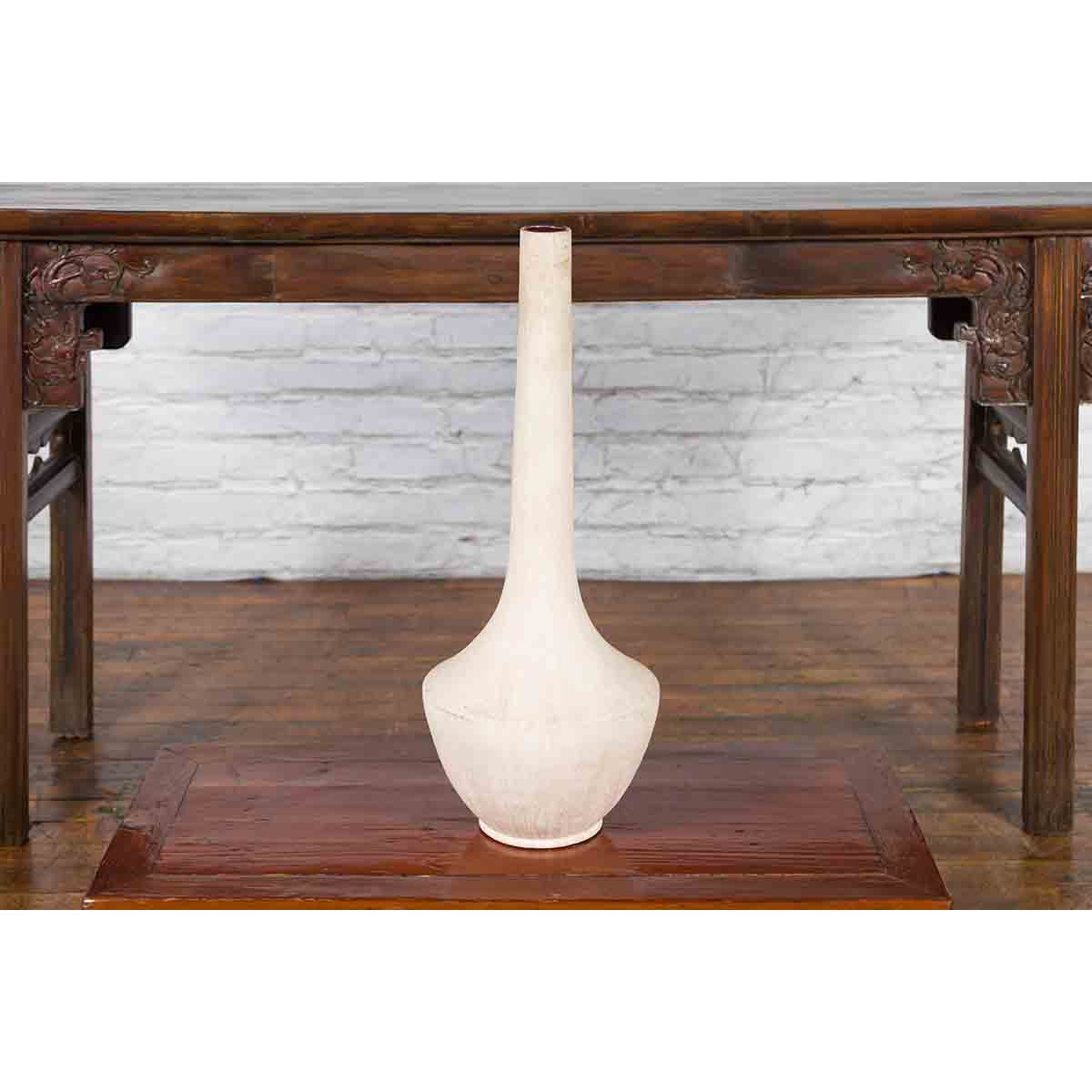 Northern Thai Chiang Mai White Contemporary Vase from the Prem Collection-9. Asian &amp; Chinese Furniture, Art, Antiques, Vintage Home Décor for sale at FEA Home