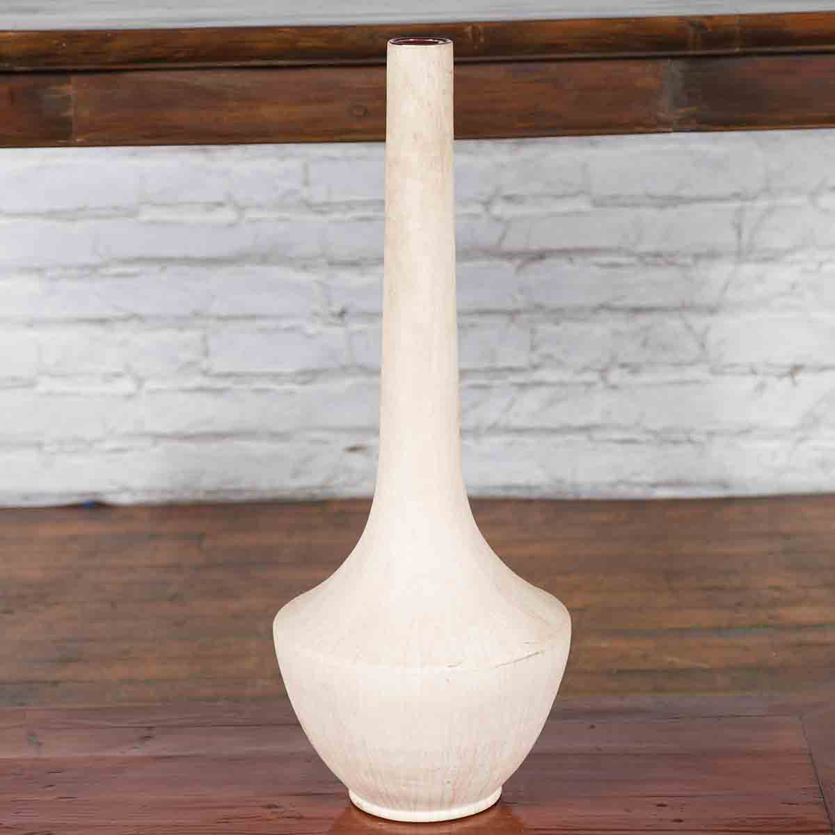 Northern Thai Chiang Mai White Contemporary Vase from the Prem Collection-10. Asian &amp; Chinese Furniture, Art, Antiques, Vintage Home Décor for sale at FEA Home