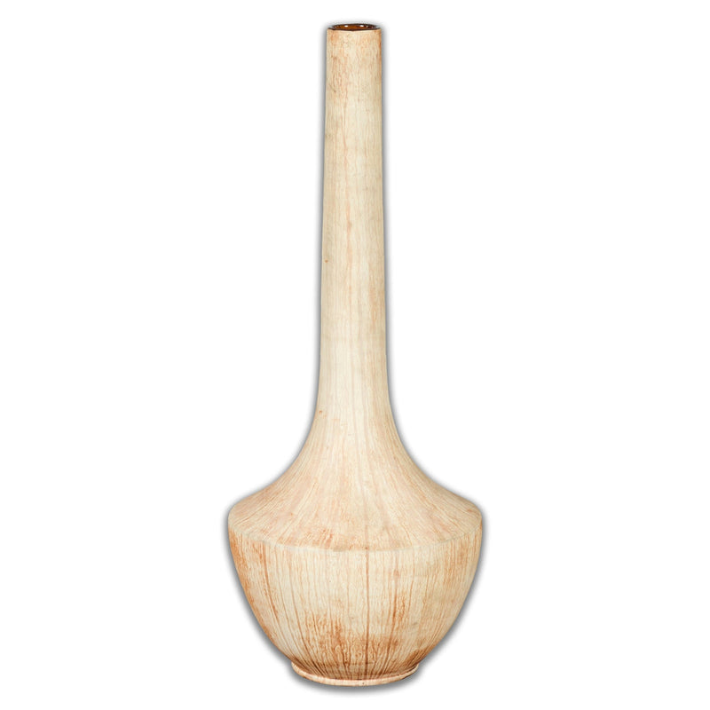 Northern Thai Chiang Mai White Contemporary Vase from the Prem Collection - Antique Chinese and Vintage Asian Furniture for Sale at FEA Home