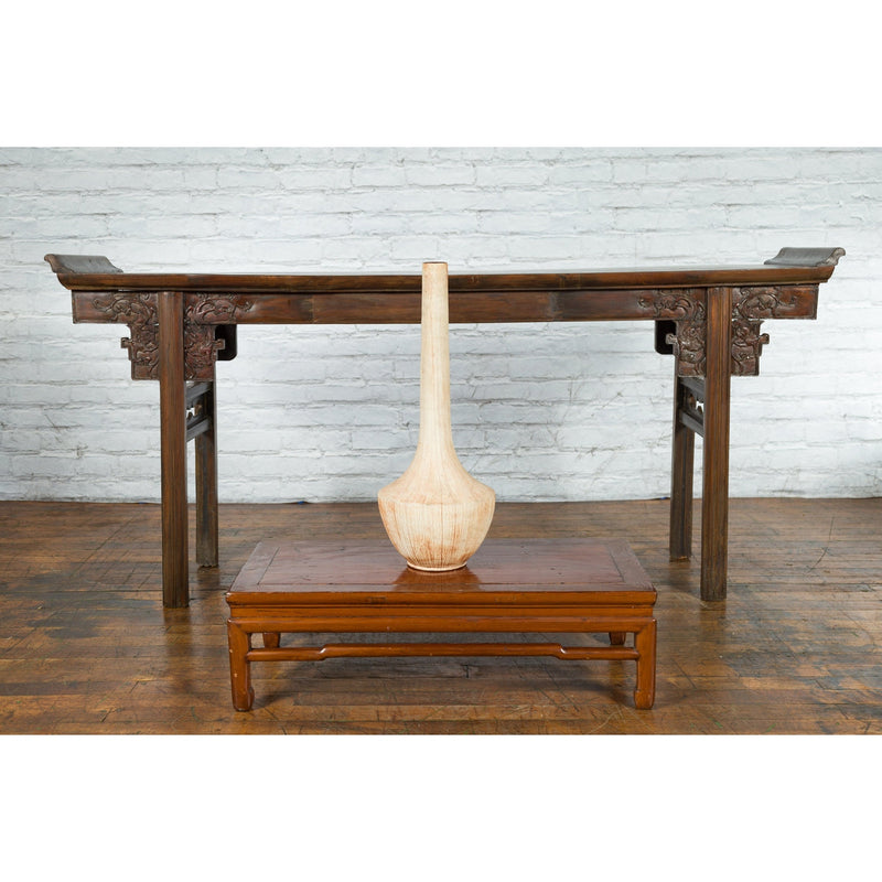Northern Thai Chiang Mai White Contemporary Vase from the Prem Collection - Antique Chinese and Vintage Asian Furniture for Sale at FEA Home
