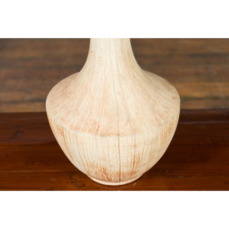 Northern Thai Chiang Mai White Contemporary Vase from the Prem Collection - Antique Chinese and Vintage Asian Furniture for Sale at FEA Home