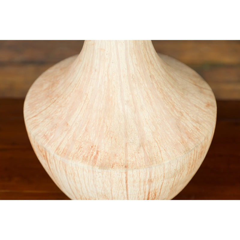 Northern Thai Chiang Mai White Contemporary Vase from the Prem Collection - Antique Chinese and Vintage Asian Furniture for Sale at FEA Home