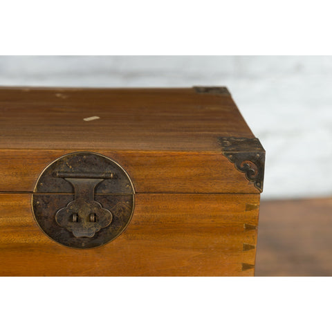Chinese Qing Dynasty Early 20th Century Decorative Box with Dovetail Joints