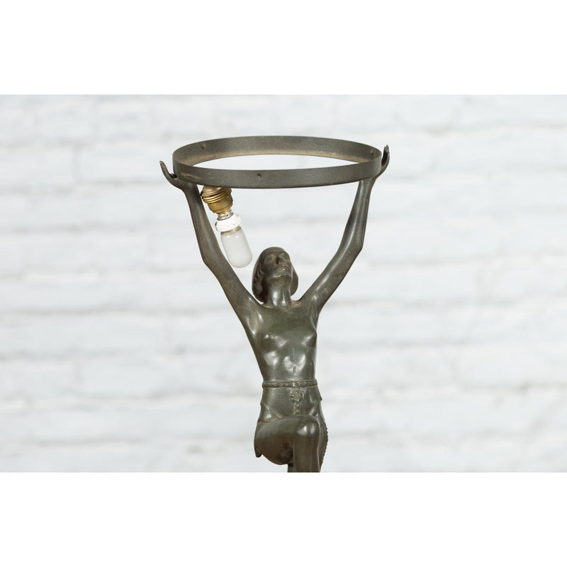 Vintage Art Deco Style Lost Wax Cast Bronze Table Lamp Depicting a Young Dancer - Antique Chinese and Vintage Asian Furniture for Sale at FEA Home