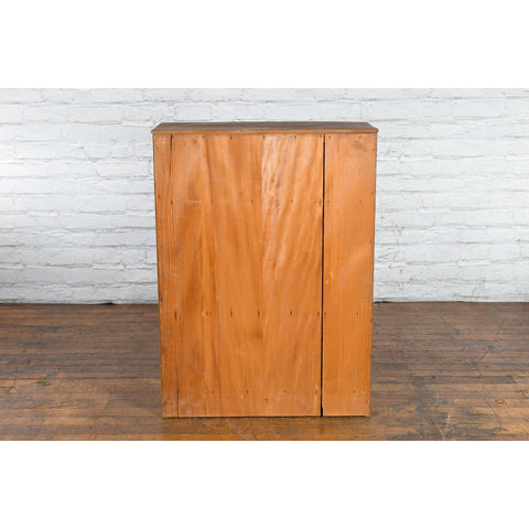 Japanese Antique Kitchen Cabinet with Sliding Doors, Rattan and Glass Panels - Antique Chinese and Vintage Asian Furniture for Sale at FEA Home