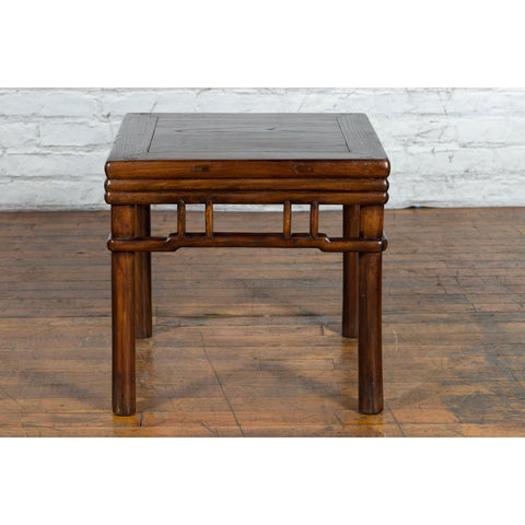 Chinese Ming Style Early 20th Century Brown Drink Table with Pillar Strut Motifs - Antique Chinese and Vintage Asian Furniture for Sale at FEA Home