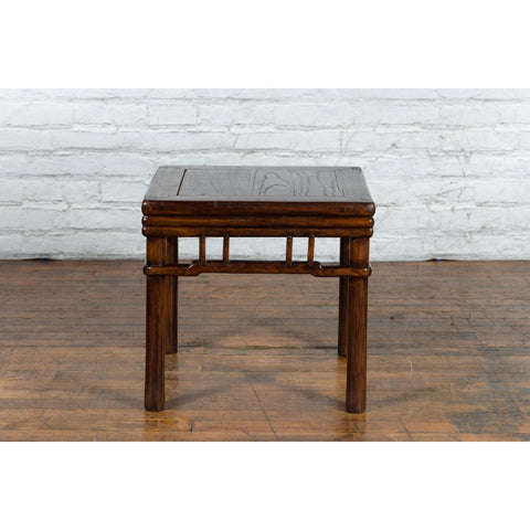 Chinese Ming Style Early 20th Century Brown Drink Table with Pillar Strut Motifs - Antique Chinese and Vintage Asian Furniture for Sale at FEA Home