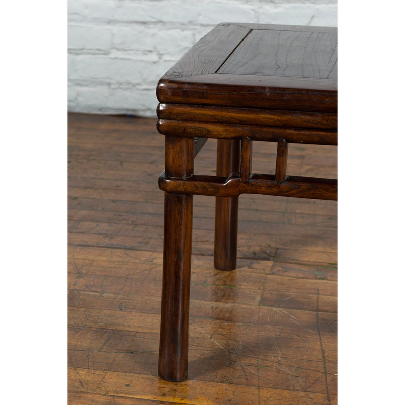 Chinese Ming Style Early 20th Century Brown Drink Table with Pillar Strut Motifs - Antique Chinese and Vintage Asian Furniture for Sale at FEA Home