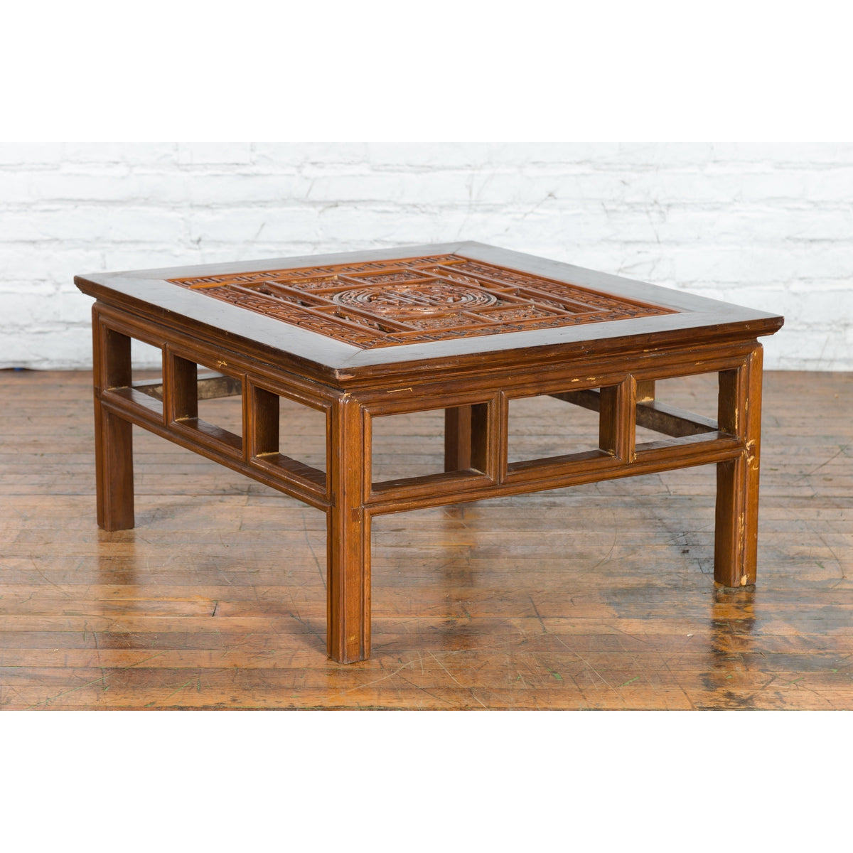 Chinese Qing Dynasty Period 19th Century Coffee Table with Carved Fretwork Top-4. Asian &amp; Chinese Furniture, Art, Antiques, Vintage Home Décor for sale at FEA Home