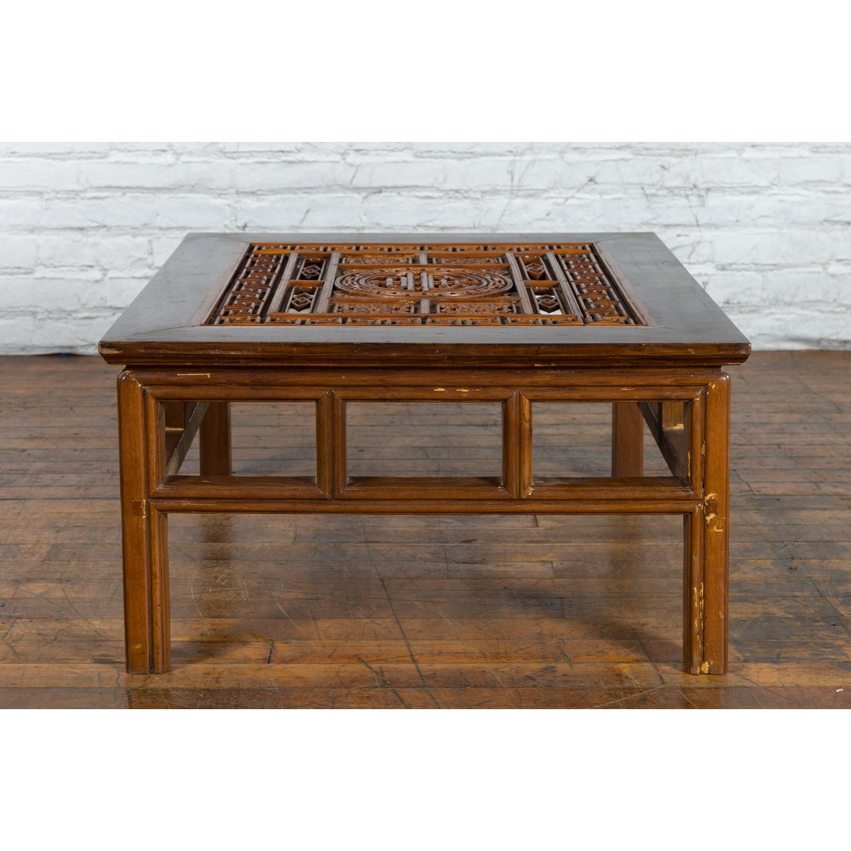 Chinese Qing Dynasty Period 19th Century Coffee Table with Carved Fretwork Top-2. Asian & Chinese Furniture, Art, Antiques, Vintage Home Décor for sale at FEA Home