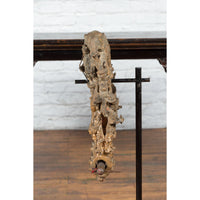 Burmese 18th Century Cast Bronze Buddhist Temple Bell Bracket with Elephant