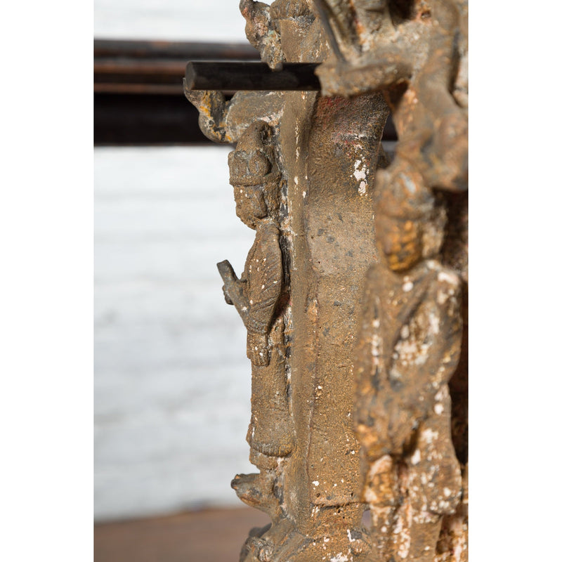 Burmese 18th Century Cast Bronze Buddhist Temple Bell Bracket with Elephant-18. Asian & Chinese Furniture, Art, Antiques, Vintage Home Décor for sale at FEA Home