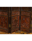 Chinese Early 20th Century Brown and Red Eight-Panel Screen with Calligraphy-11. Asian & Chinese Furniture, Art, Antiques, Vintage Home Décor for sale at FEA Home