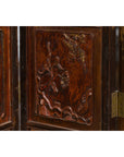 Chinese Early 20th Century Brown and Red Eight-Panel Screen with Calligraphy-15. Asian & Chinese Furniture, Art, Antiques, Vintage Home Décor for sale at FEA Home