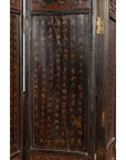 Chinese Early 20th Century Brown and Red Eight-Panel Screen with Calligraphy-17. Asian & Chinese Furniture, Art, Antiques, Vintage Home Décor for sale at FEA Home