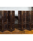 Chinese Early 20th Century Brown and Red Eight-Panel Screen with Calligraphy-19. Asian & Chinese Furniture, Art, Antiques, Vintage Home Décor for sale at FEA Home