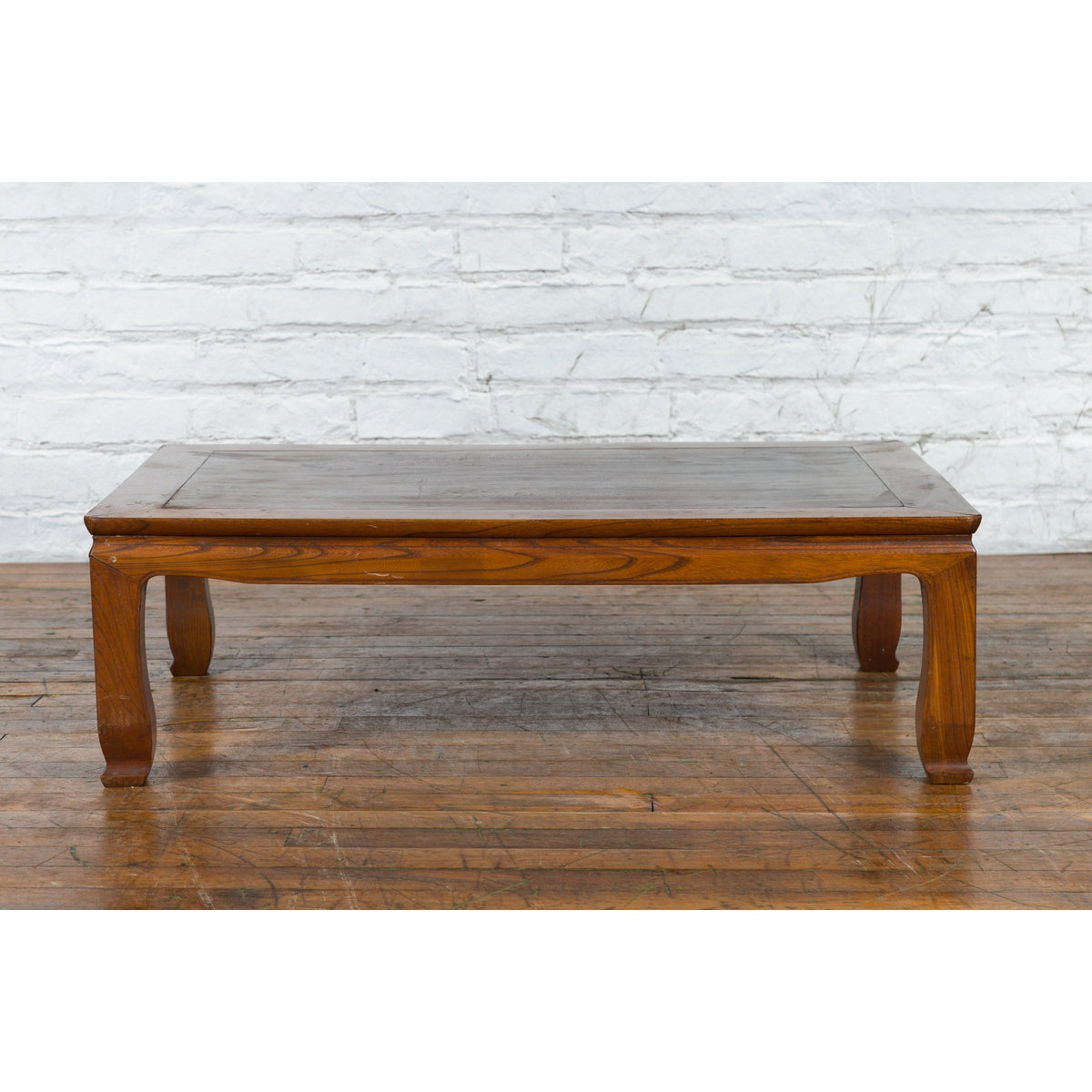 Chinese Vintage Low Coffee Table with Two-Toned Top and Curving Legs-2. Asian & Chinese Furniture, Art, Antiques, Vintage Home Décor for sale at FEA Home