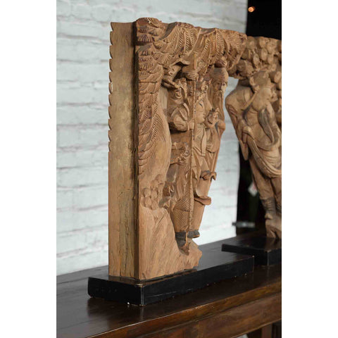 Pair of 19th Century Chinese Qing Dynasty Hand-Carved Wooden Temple Corbels-YNE114-15. Asian & Chinese Furniture, Art, Antiques, Vintage Home Décor for sale at FEA Home