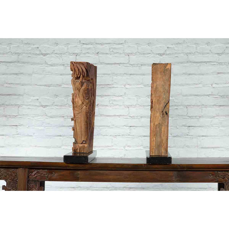 Pair of 19th Century Chinese Qing Dynasty Hand-Carved Wooden Temple Corbels-YNE114-20. Asian & Chinese Furniture, Art, Antiques, Vintage Home Décor for sale at FEA Home