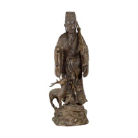 Vintage Lost Wax Cast Bronze Statuette of a Chinese Ancestral Figure- Asian Antiques, Vintage Home Decor & Chinese Furniture - FEA Home