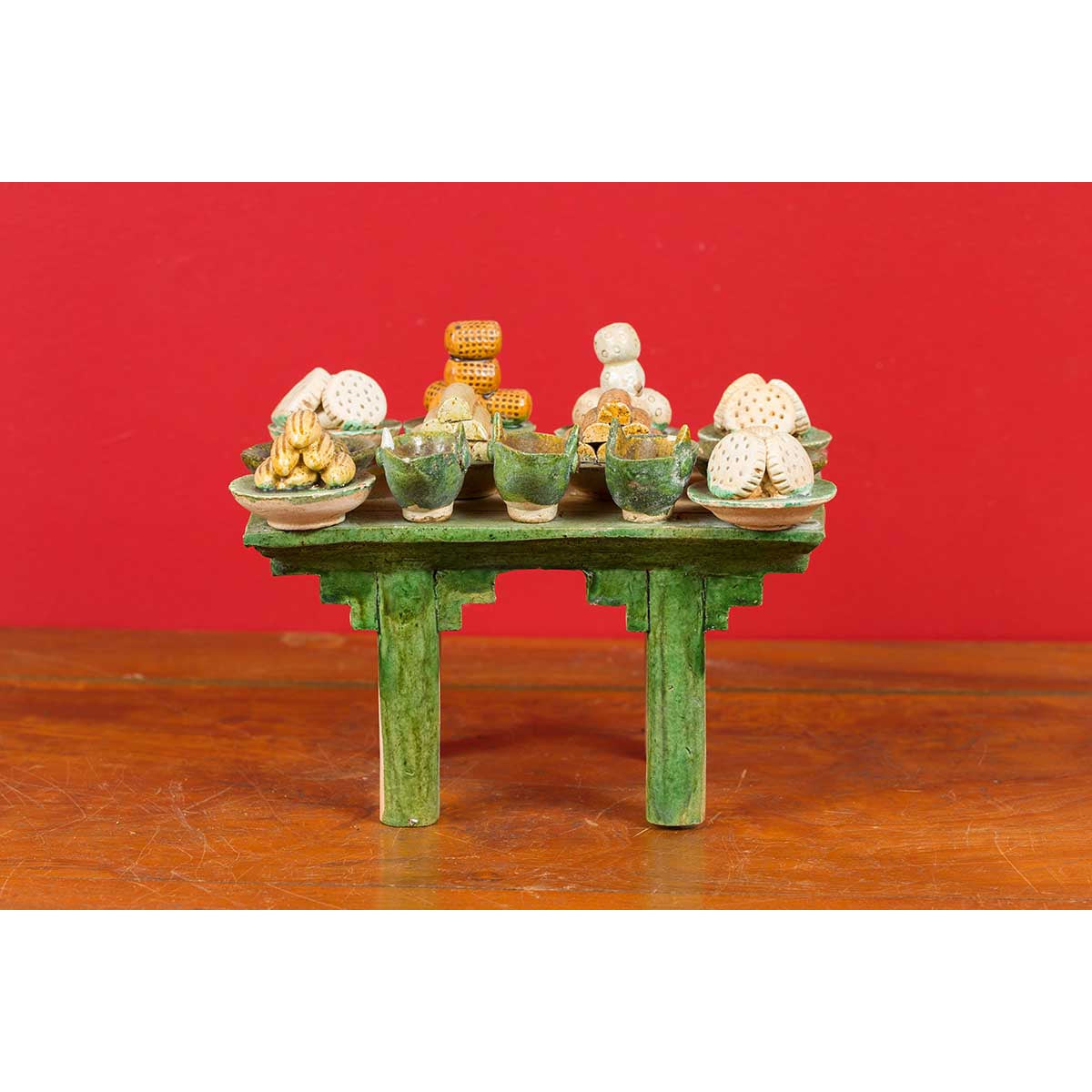 Chinese Ming Dynasty 15th or 16th Century Glazed Terracotta Funeral Table Mingqi-10. Asian &amp; Chinese Furniture, Art, Antiques, Vintage Home Décor for sale at FEA Home