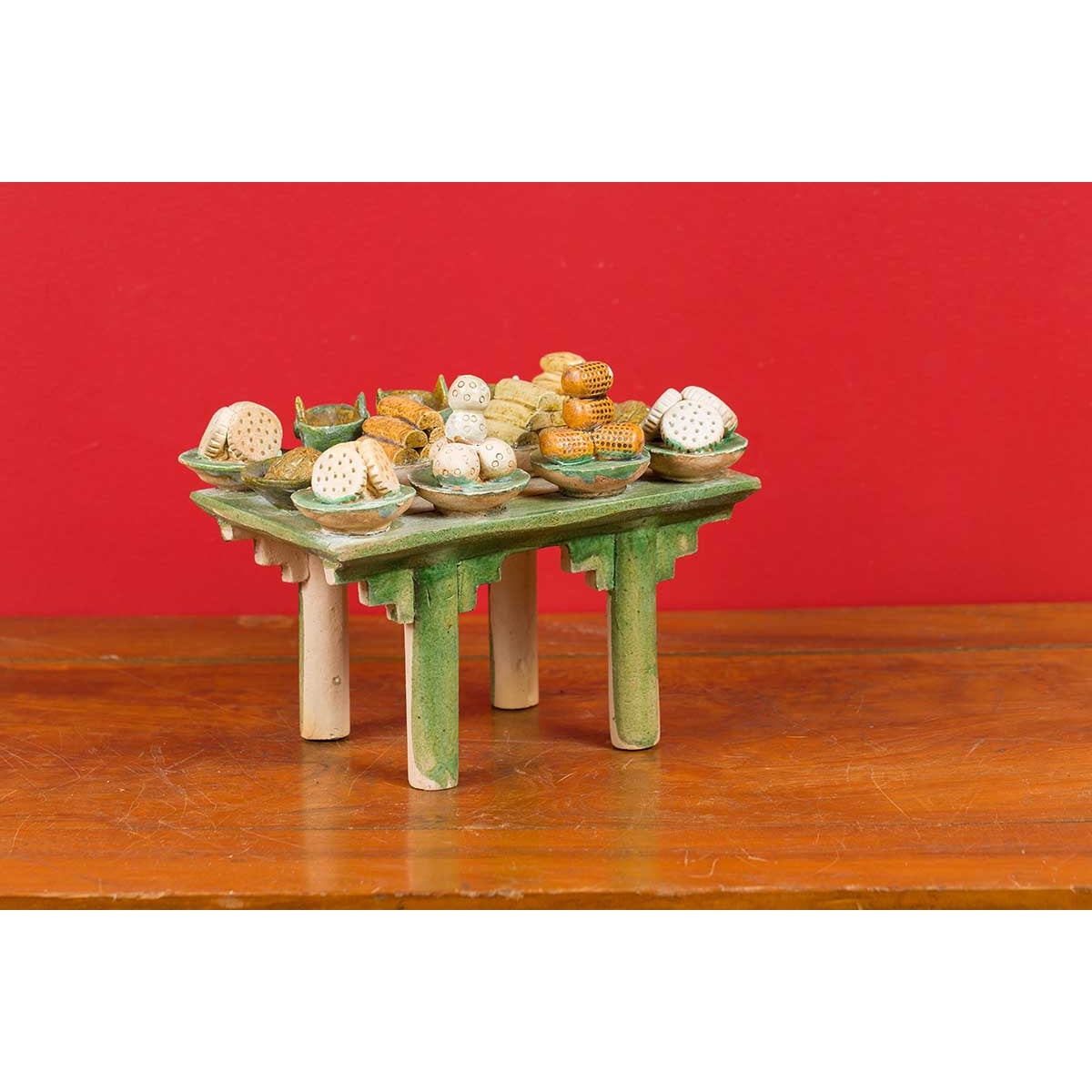 Chinese Ming Dynasty 15th or 16th Century Glazed Terracotta Funeral Table Mingqi-8. Asian &amp; Chinese Furniture, Art, Antiques, Vintage Home Décor for sale at FEA Home