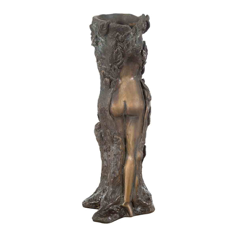 Small Vintage Bronze Dryad Tree Nymph Candle Holder-YNE668-1. Asian & Chinese Furniture, Art, Antiques, Vintage Home Décor for sale at FEA Home