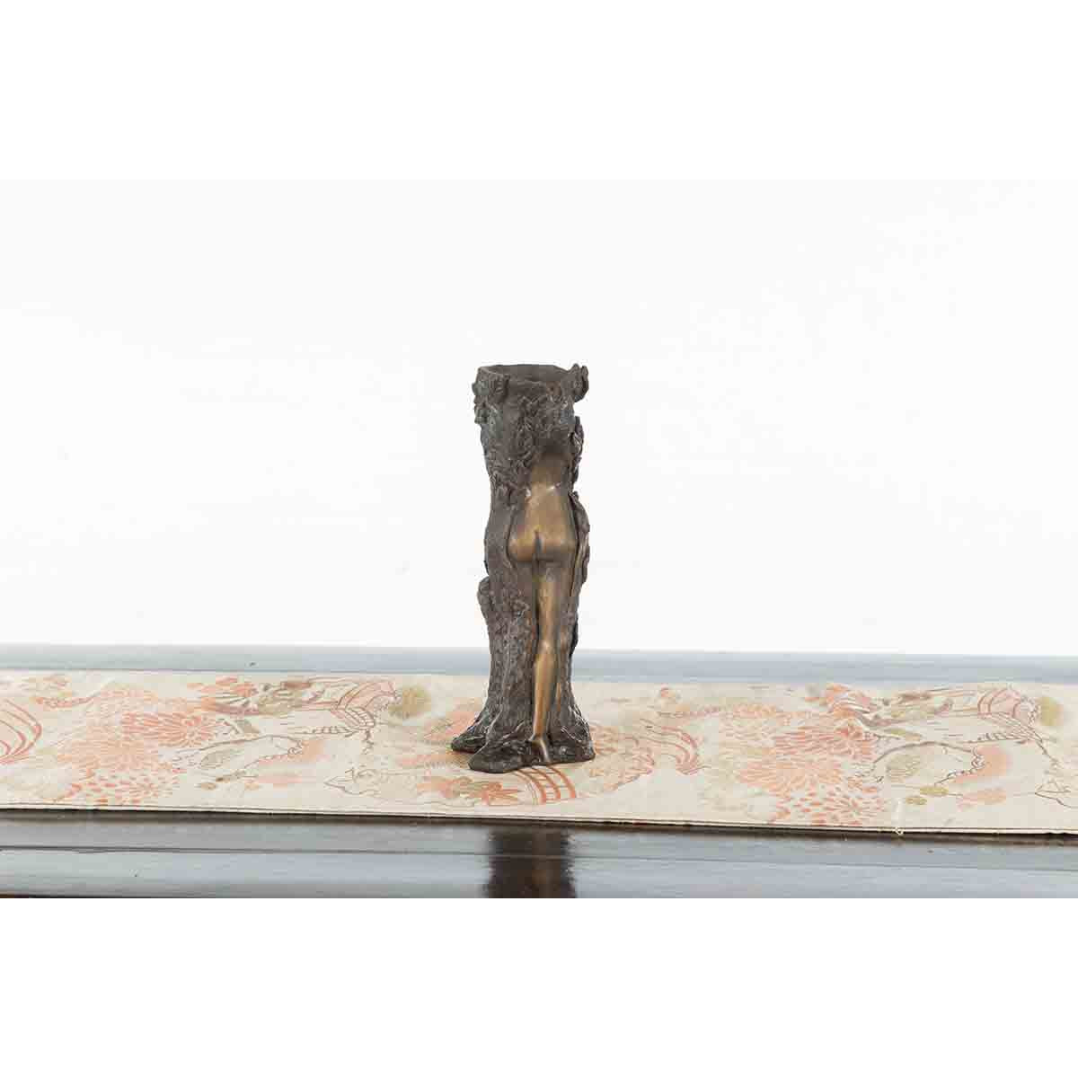 Small Vintage Bronze Dryad Tree Nymph Candle Holder-5. Asian &amp; Chinese Furniture, Art, Antiques, Vintage Home Décor for sale at FEA Home