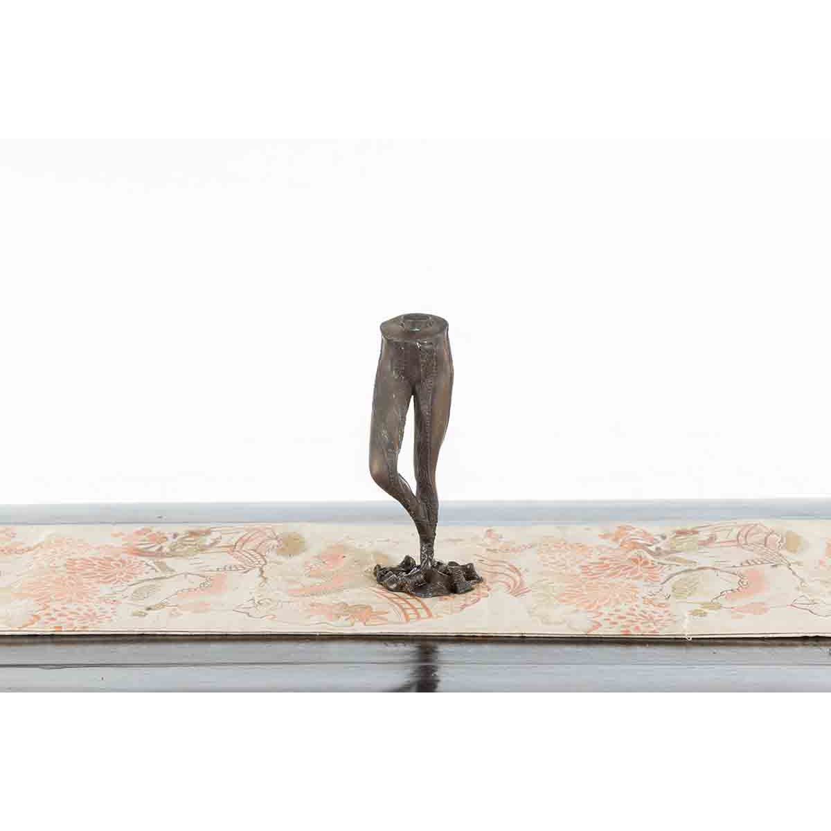 Vintage Bronze Ballerina Leg Candle Holder in Battement Frappé Position-4. Asian &amp; Chinese Furniture, Art, Antiques, Vintage Home Décor for sale at FEA Home