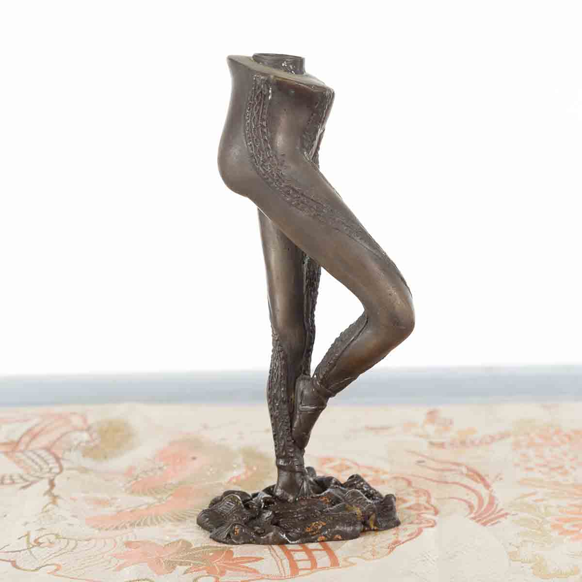 Vintage Bronze Ballerina Leg Candle Holder in Battement Frappé Position-2. Asian & Chinese Furniture, Art, Antiques, Vintage Home Décor for sale at FEA Home