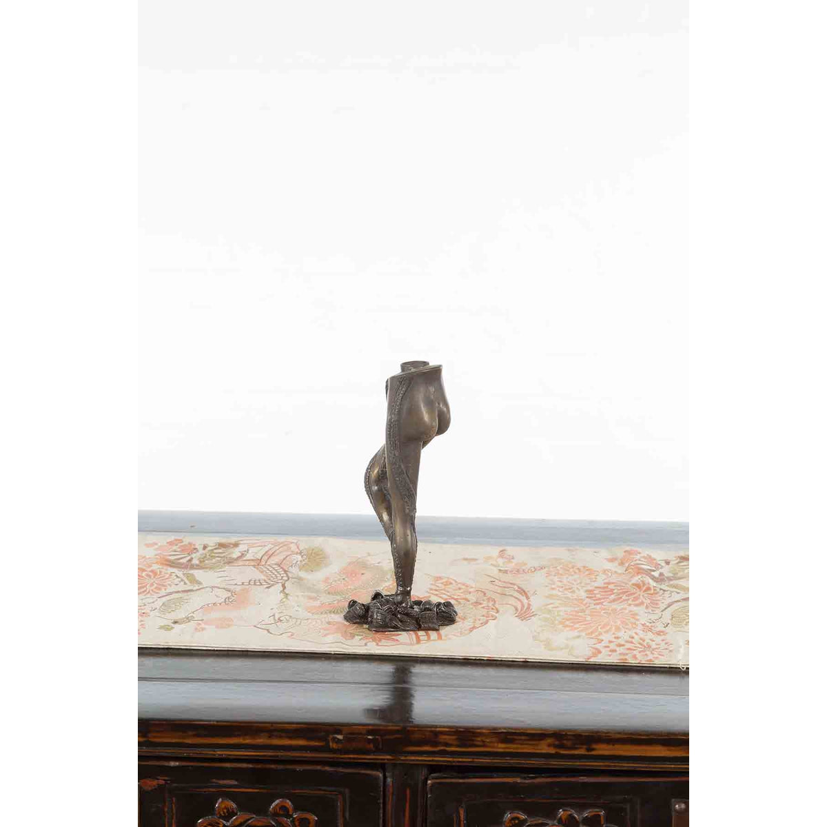 Vintage Bronze Ballerina Leg Candle Holder in Battement Frappé Position-8. Asian &amp; Chinese Furniture, Art, Antiques, Vintage Home Décor for sale at FEA Home