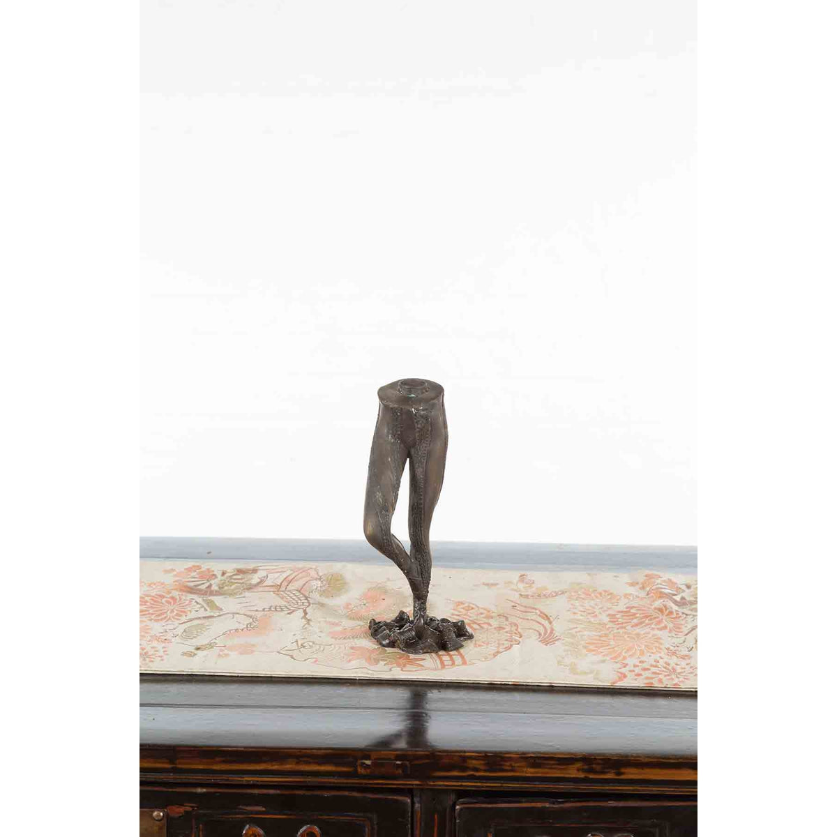 Vintage Bronze Ballerina Leg Candle Holder in Battement Frappé Position-9. Asian &amp; Chinese Furniture, Art, Antiques, Vintage Home Décor for sale at FEA Home