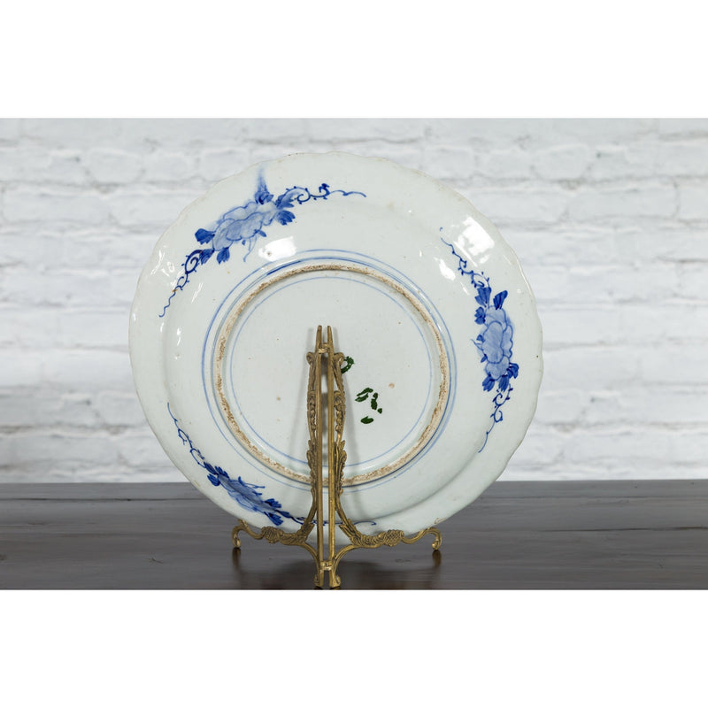 Japanese 19th Century Porcelain Imari Plate with Painted Blue and White Décor-12. Asian & Chinese Furniture, Art, Antiques, Vintage Home Décor for sale at FEA Home
