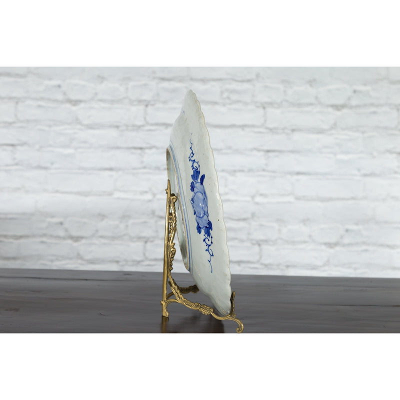 Japanese 19th Century Porcelain Imari Plate with Painted Blue and White Décor-13. Asian & Chinese Furniture, Art, Antiques, Vintage Home Décor for sale at FEA Home