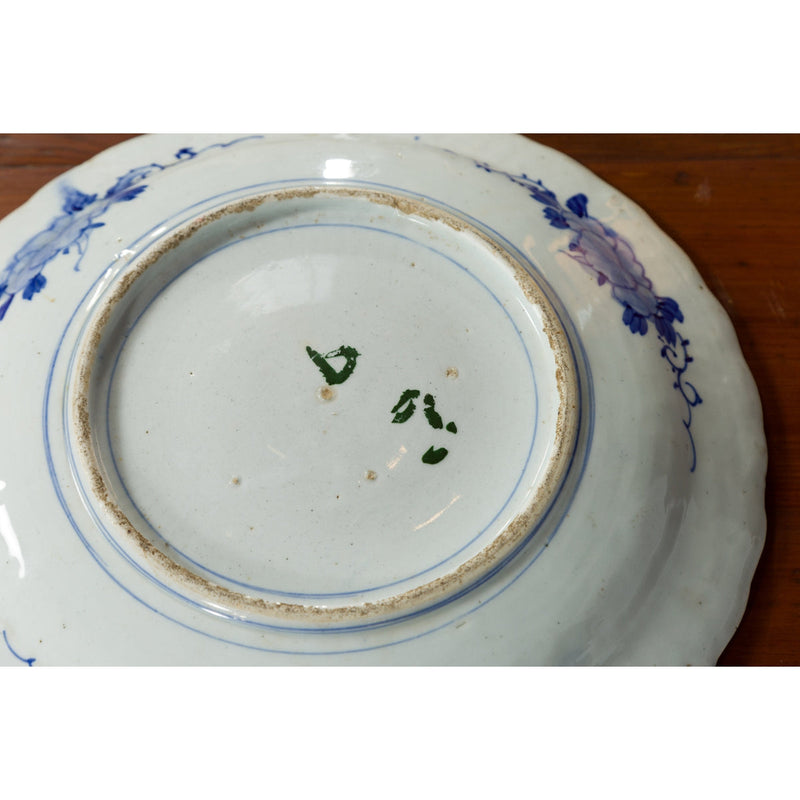 Japanese 19th Century Porcelain Imari Plate with Painted Blue and White Décor-15. Asian & Chinese Furniture, Art, Antiques, Vintage Home Décor for sale at FEA Home