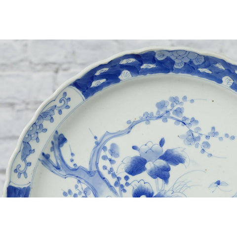 19th Century Japanese Porcelain Imari Plate with Painted Blue and White Décor-6. Asian & Chinese Furniture, Art, Antiques, Vintage Home Décor for sale at FEA Home