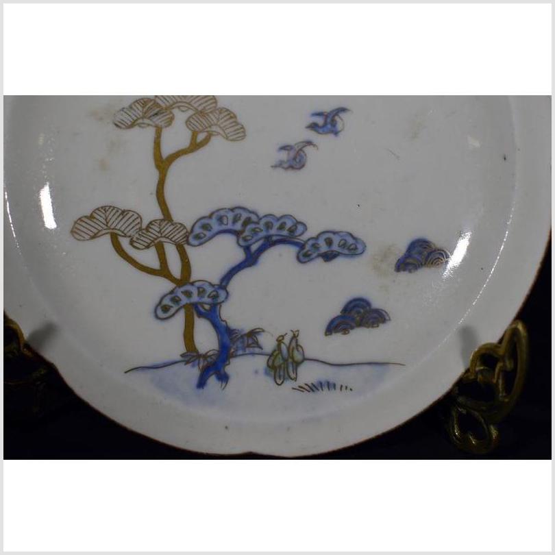 Antique Asian Hand Painted Porcelain Plate – Soaring Birds, Twin Pine Trees-2. Asian & Chinese Furniture, Art, Antiques, Vintage Home Décor for sale at FEA Home
