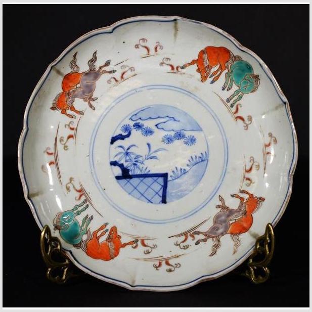 Antique Asian Hand Painted Porcelain Plate- Asian Antiques, Vintage Home Decor & Chinese Furniture - FEA Home