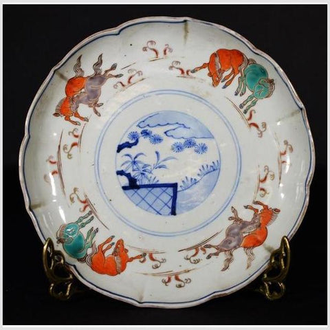 Antique Asian Hand Painted Porcelain Plate-YN4337-1. Asian & Chinese Furniture, Art, Antiques, Vintage Home Décor for sale at FEA Home