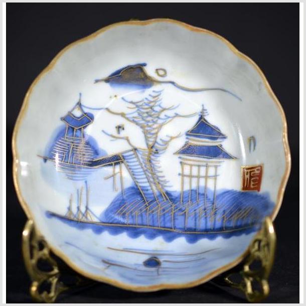 Antique Asian Hand Painted Porcelain Plate – Pagoda Island, Red Seal Mark-1. Asian & Chinese Furniture, Art, Antiques, Vintage Home Décor for sale at FEA Home