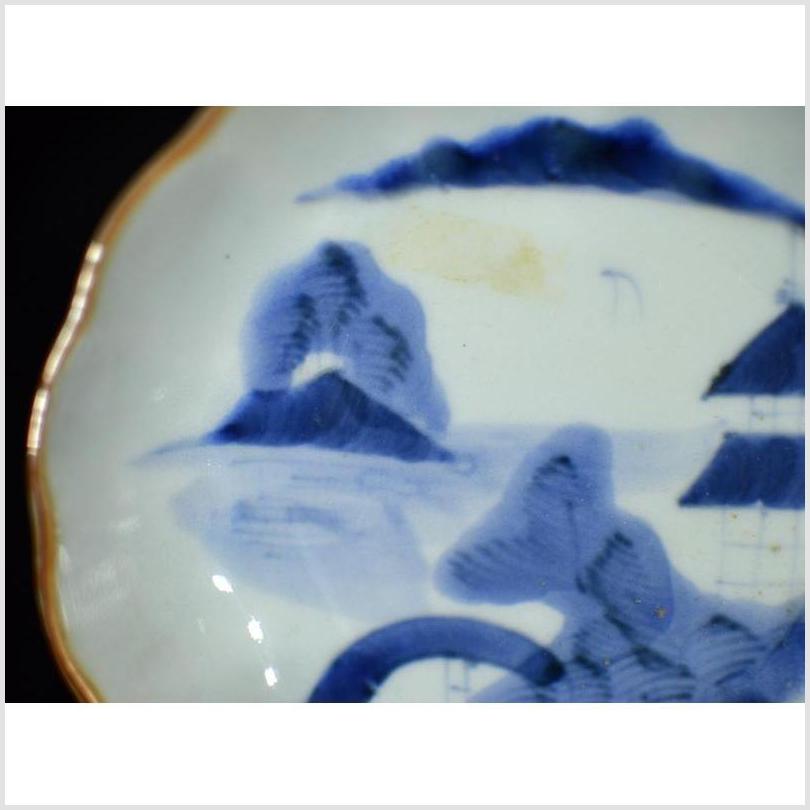 Antique Asian Hand Painted Porcelain Plate – Misty Peaks, Arched Bridge-3. Asian &amp; Chinese Furniture, Art, Antiques, Vintage Home Décor for sale at FEA Home