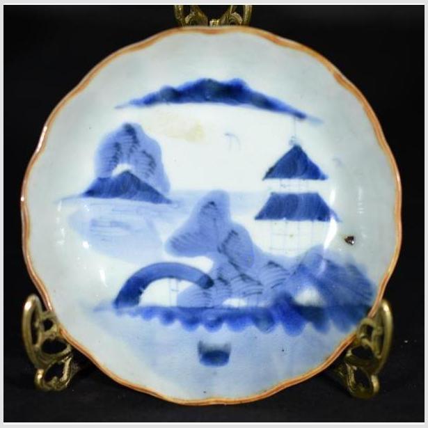 Antique Asian Hand Painted Porcelain Plate – Misty Peaks, Arched Bridge-1. Asian & Chinese Furniture, Art, Antiques, Vintage Home Décor for sale at FEA Home