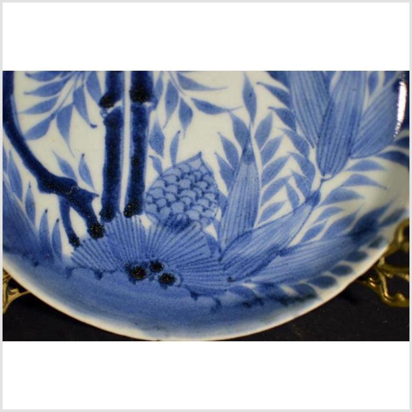 Antique Asian Hand Painted Porcelain Plate – Pine Cone Cluster, Dense Foliage-3. Asian &amp; Chinese Furniture, Art, Antiques, Vintage Home Décor for sale at FEA Home