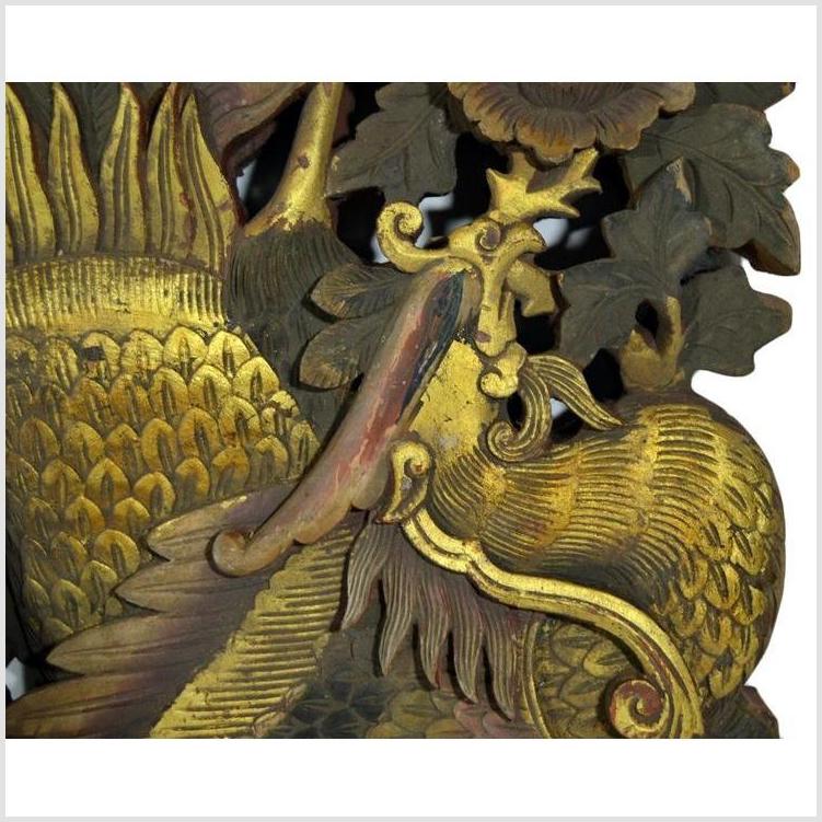 Antique Asian Ornate Temple Carving – Feathered Crest, Floral Vine-2. Asian & Chinese Furniture, Art, Antiques, Vintage Home Décor for sale at FEA Home