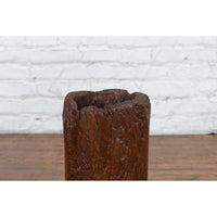 Antique Asian Teak Wood Folk Style Tree Trunk Planter Originally Used as Mortar